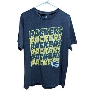 NFL Team Apparel Green Bay Packers Repeating Logo Graphic T-Shirt Men’s Large